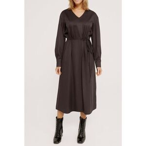 NWT Nordstrom Harshman Belinda A-Line Midi Little Black Holiday Fall Dress Large